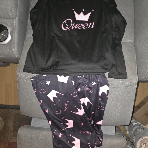 Other - NWOT Black "Queen" & "Prince" Pajama Set | Size Medium